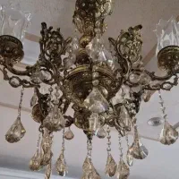 لوستر تمام برنجی ۵ شاخه ده شعله