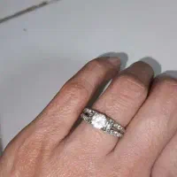 حلقه ی نقره نگین دار
