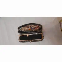 کیف کوچک سه بخشی مشکی طرح پوست ماری