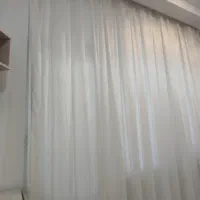 پرده حریر به همراه زیر پرده و چوب پرده