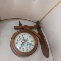 ساعت دیواری تمام چوب دوطرفه
