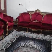 مبل 7 نفره تمام چوب میز عسلی با آینه میز