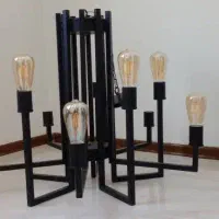 ۲ عدد لوستر فلزی مشکی