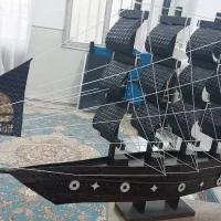 کشتی تجاری چوبی تزیینی زیبا دکوری