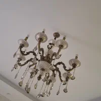 لوستر  برنز ی  و چینی  8 شاخه 8 شعله