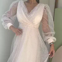 لباس مجلسی رنگ کرم سایز ۴۰تا ۴۲