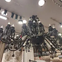 لوستر ۲۴ شاخه کریستال مشکی باکارات