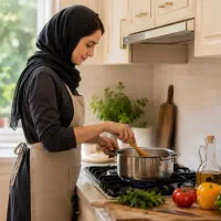 خانم برای امورات منزل