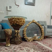 آینه کنسول فایبرگلاس ورق طلا