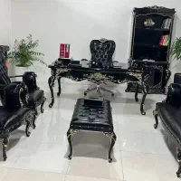 مبلمان اداری کلاسیک استیل میزچوبی ساینا مبل مارشال