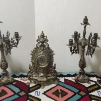 آینه شمعدون برنجی عتیقه