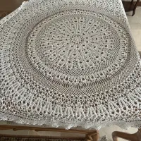 رومیزی قلاب بافی گرد