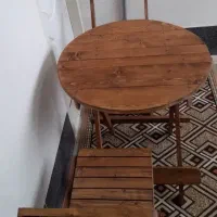 میز صندلی چوبی تاشو
