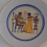 یک سرویس خیار خوری قدیمی و عتیقه طلاکوب