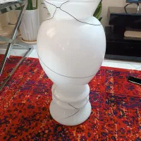 ی گلدان بزرگ طرح سنگ مرمر شیشه ای