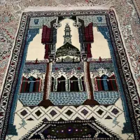 جانمازی سفید قشنگ طرح مکه