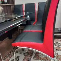 میزنهارخوری۶نفره شیشه ترک با۶عددصندلی