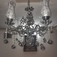 یک جفت لوستر چهارشعله برنجی