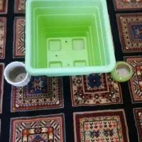 تعداد گلدون رنگی سرامیکی پلیمری سایز مختلف نو