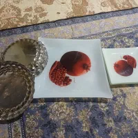 1عدد جا میوه ای با 5عدد پیش دستی ، 6تا بشقاب استیل