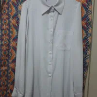 شومیز سفید نخی گرم بالا