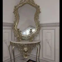 آیینه وشمعدان تمام برنجی