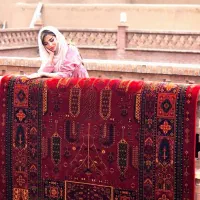 فرش سروناز قشقایی با رنگ قرمز اناری ۱۲و۹و۶ متری