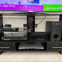 میز تلویزیون شیشه ای مشکی بسیار شیک و سالم