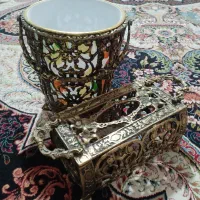 سطل و جا دستمال برنجی