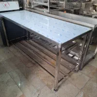 میز استیل ۷۰×۱۹۰ شاسی دار