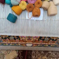 فروش قالیچه نیمه بافته شده دستی همراه با دار قالی