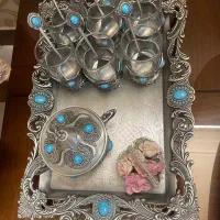 سرویس چایخوری با سینی و قندان