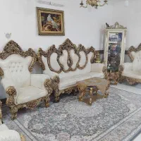 مبل سلطنتی استیل همراه با ست میز عسلی مناسب جهیزیه