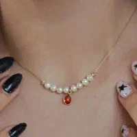 گردنبند مروارید و سنگ