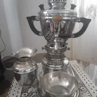 سماور یک لیتری دکوری وپارچ کنار وسینی جام نونو