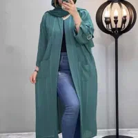مانتو تابستونی سبزدرباری  بولیز و دامن سایز بزرگ