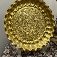 سینی برنجی ضخیم قلم زنی