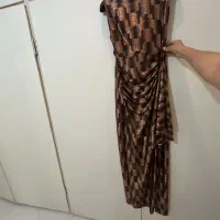 پیراهن مجلسی بلند،رنگ مسی براق،مناسب مهمانی وعروسی