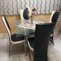 میز و صندلی استیل ۴ نفره بسیار زیبا و شیک
