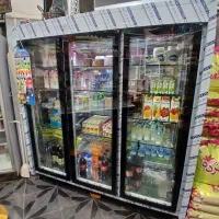 یخجال سه درب ویترینی تمام استیل شیشه سکوریتی