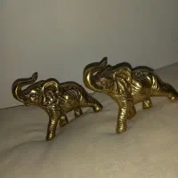 دو عدد مجسمه فیل برنج