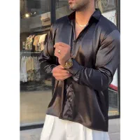 پیراهن ساتن ساده گرم دار شلوار پیراهن اسلش مردانه