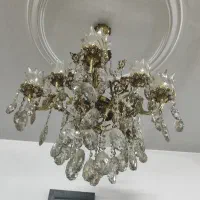 لوستر برنجی ۵ شاخه ۱۰ شعله