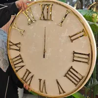 ساعت دیواری چرمی اعداد دوبل استیل