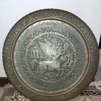 سینی مسی قدیمی|کلکسیون اشیاء عتیقه|عباس‌آباد, |دیوار