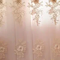 پرده حریر ترک گل برجسته