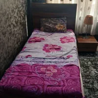 تخته یک نفره کامل.تشک کفی وعسلی.نو