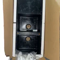 سینک گرانیتی نو ۲لگنه مشکی-رگه های طوسی برند Hotik