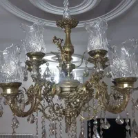 لوستر تمام برنج ۵شاخه ۱۰شعله