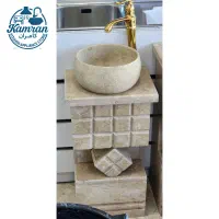 روشویی سنگی روکار ۳۰ در ۴۰ مدل سیمکان تک پایه
